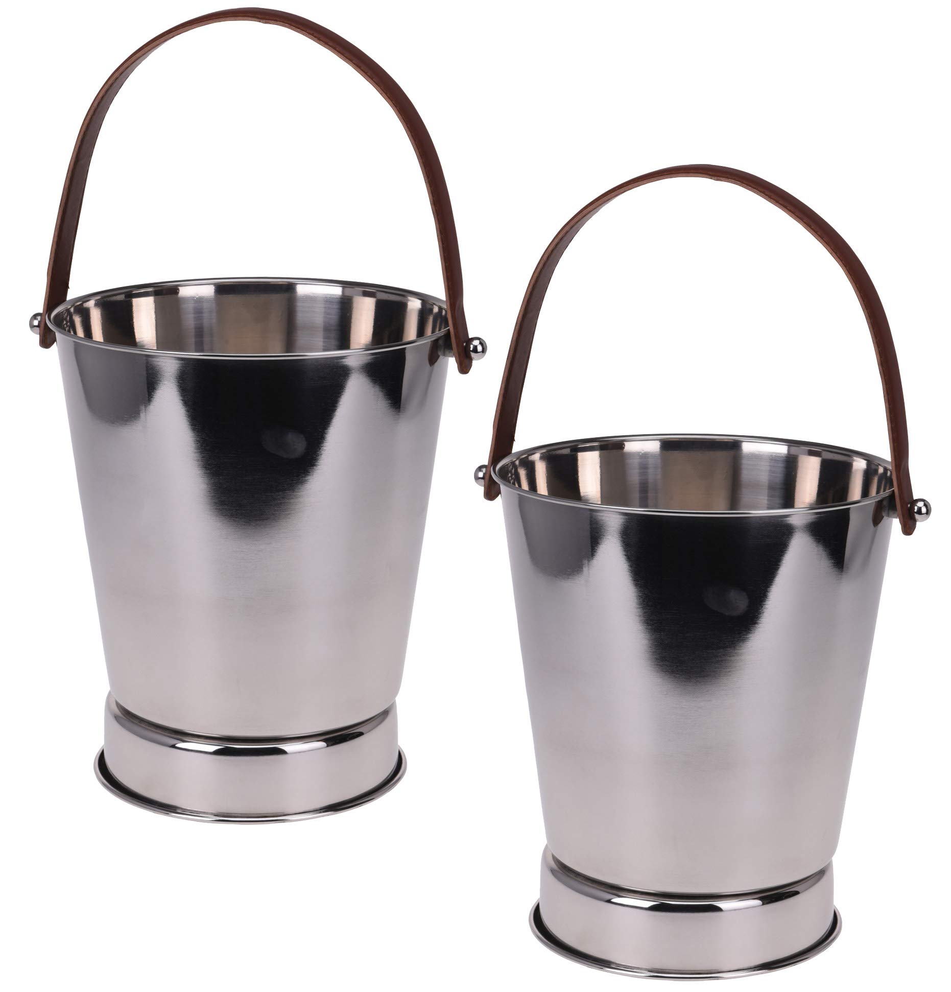 Weinkühler & Sektkühler silber Flaschenkühler aus Edelstahl Eiseimer Höhe 27cm (2 Stück)