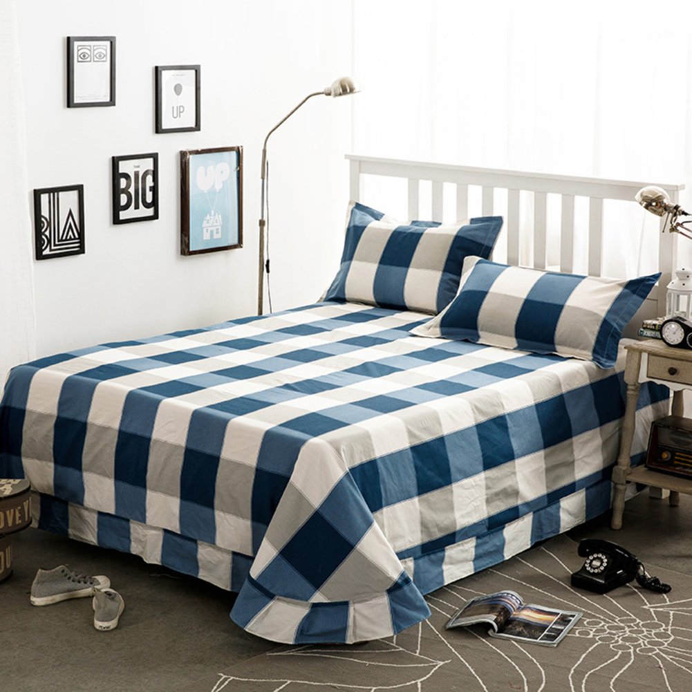 Drap plat en coton double sergé 180x240cm pour lit deux personnes