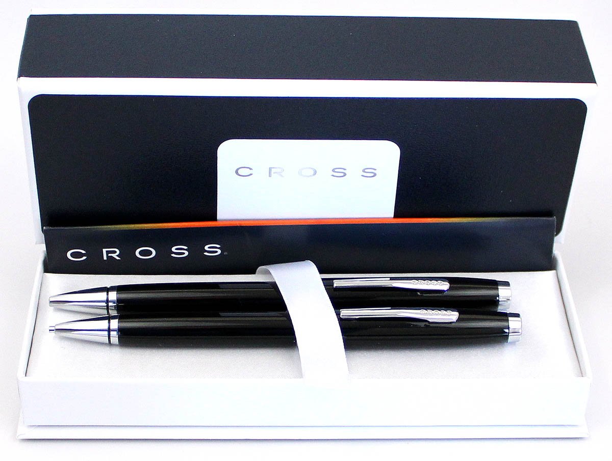 A. T. Cross Cross Coventry - Bolígrafo lacado negro + juego de portaminas