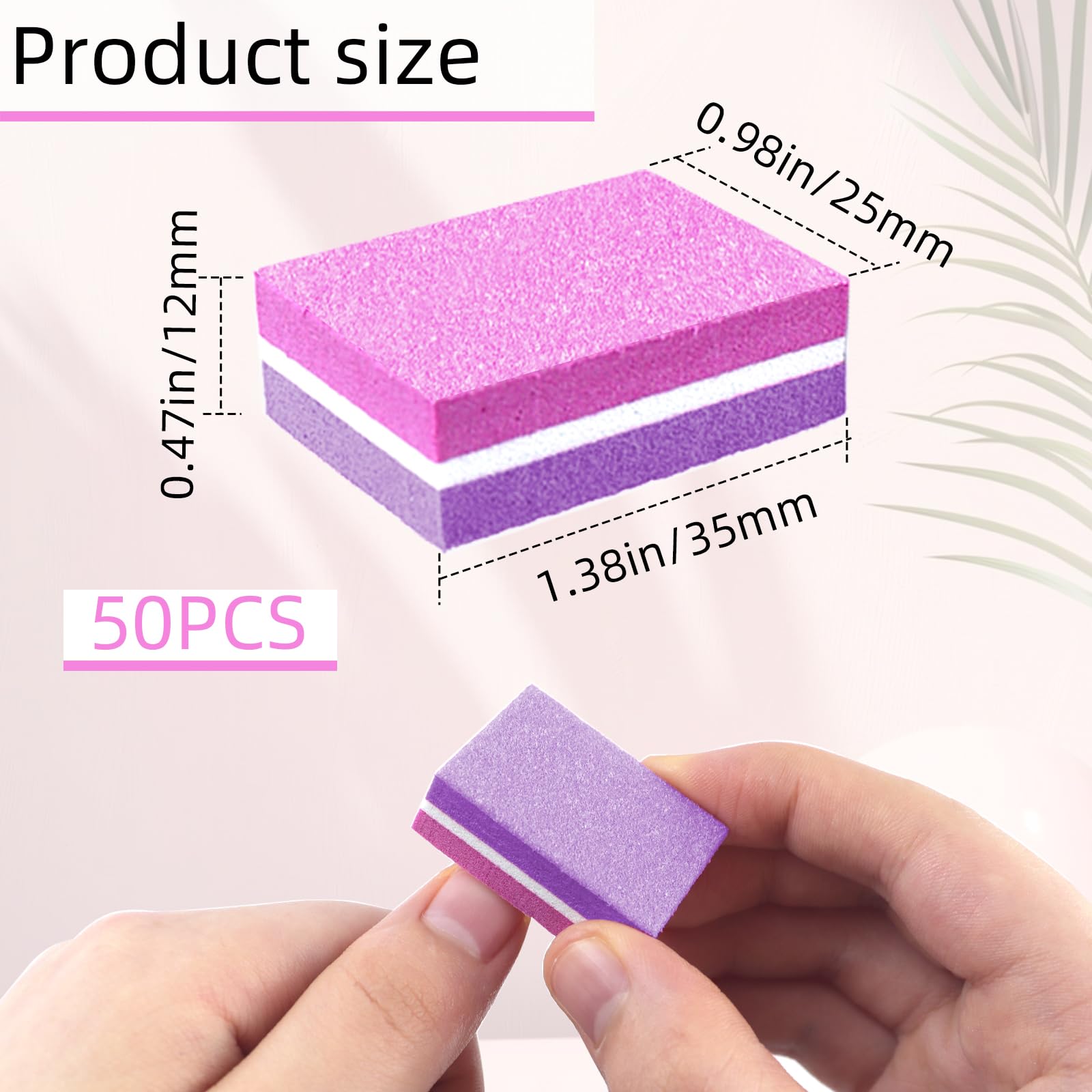 50 pulidores de uñas de esponja, mini limas de uñas de grano 100/180, mini lima de uñas de bloque pulidor para uñas acrílicas y naturales, bloques de pulido de doble cara para manicura y pedicura