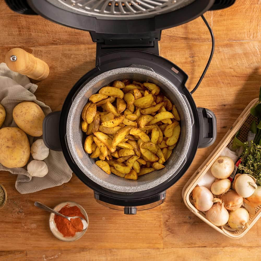 Cecotec Pentola programmabile con testa friggitrice ad aria e bilancia GM H Deluxe Fry. Robot da cucina multifunzione, 6 litri, coperchio avanzato, programmabile 24h, temperatura regolabile, 02036 Modello H Deluxe Fry - Immagine 4