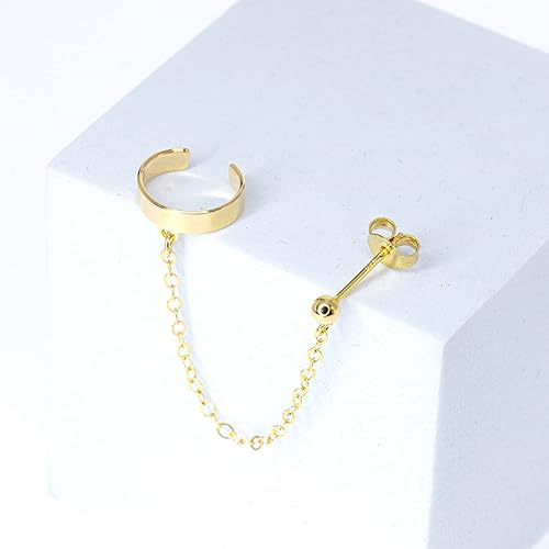 Miniatura 4 de Aretes de cartílago de oreja, sin necesidad de perforación, chapado en oro de 14 quilates, chapado en 1 micrón, clip ajustable, joyería bohemia