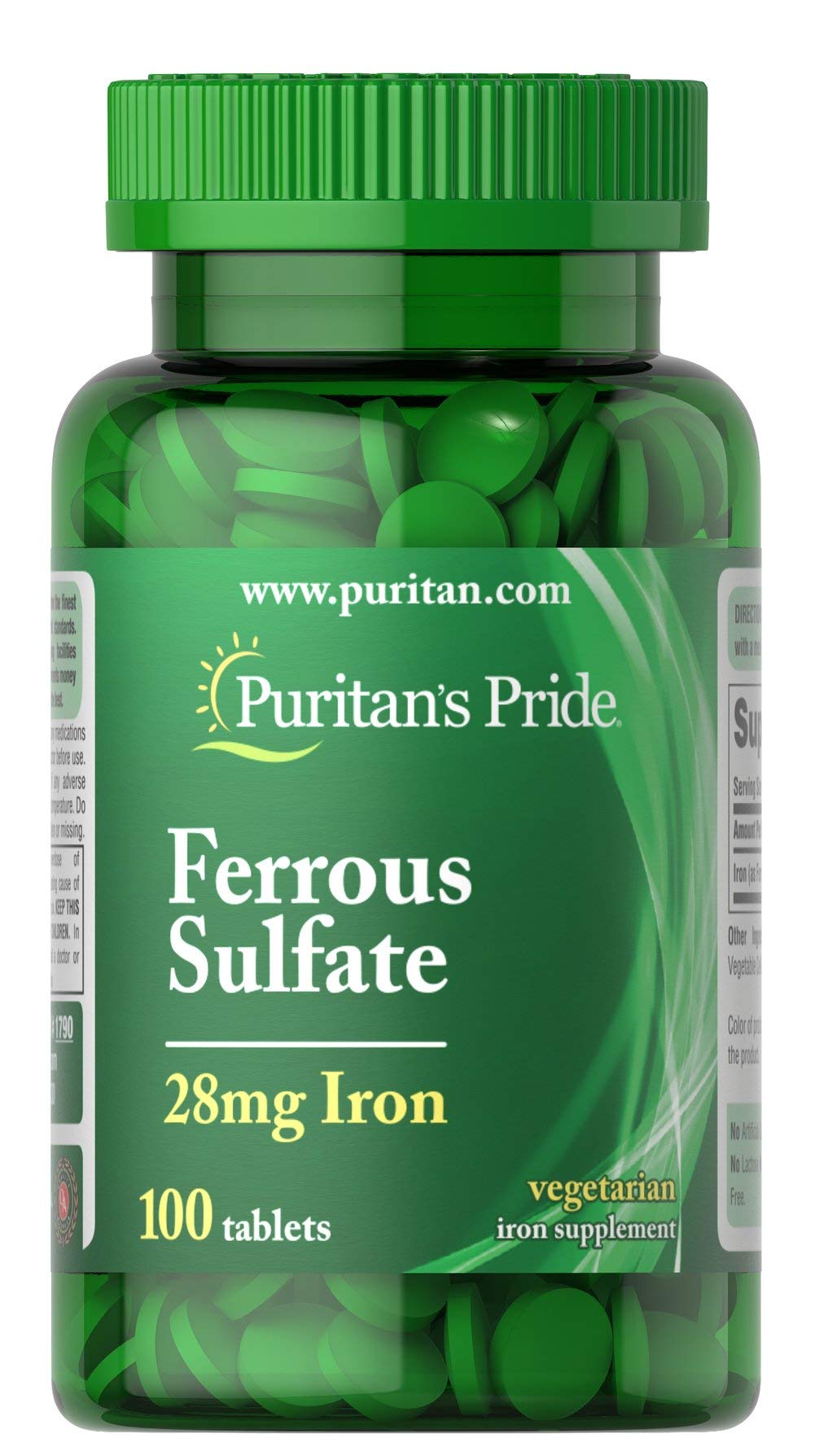 Puritan's PrideIron Ferrous Sulfate 28 mg-100 Tablets