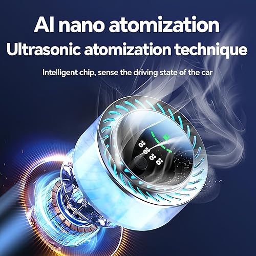 Miniatura 5 de Difusor inteligente para automóvil, difusor de aroma de luz colorida, ambientador de aire de auto de encendidoapagado automático, intensidad