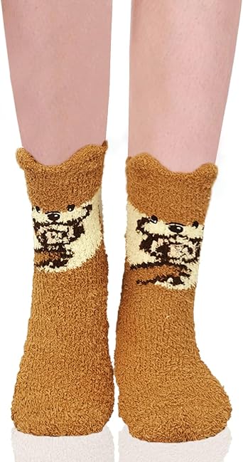 Benefeet Sox Cute Fuzzy Socks for Women Girls - Fluffy Cozy Warm Winter Funny Animal Slipper Plush Sleeping Socks