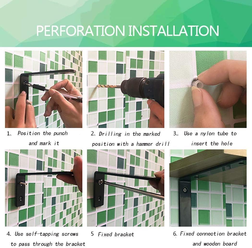 Supports Shelves Wall,Corner Bracket,2pcs Heavy Duty Brace Wooden Board Bracket Wall Mounted Shelf Stainless Steel 90 Degree Angle Shelf Bracket Load 200kg (Size : 160 * 300mm) (Size : 75 * 125mm)