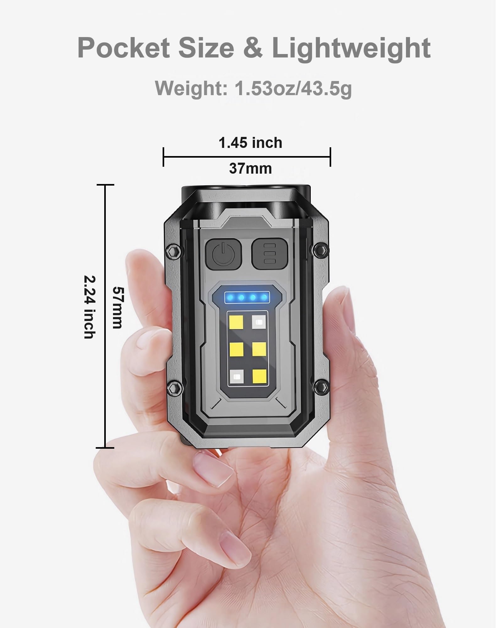 Lampe de poche rechargeable haute luminosité, mini lampe de poche LED, chargement USB-C, 7 modes, clip de lampe de poche étanche | Leroy Merlin