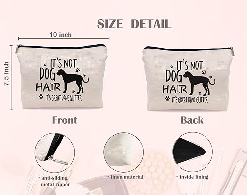 Miniatura 2 de Bolsa de maquillaje con texto en inglés "It's Not Dog Hair", divertida bolsa de maquillaje para amantes de los perros, mujeres y niñas, regalos para