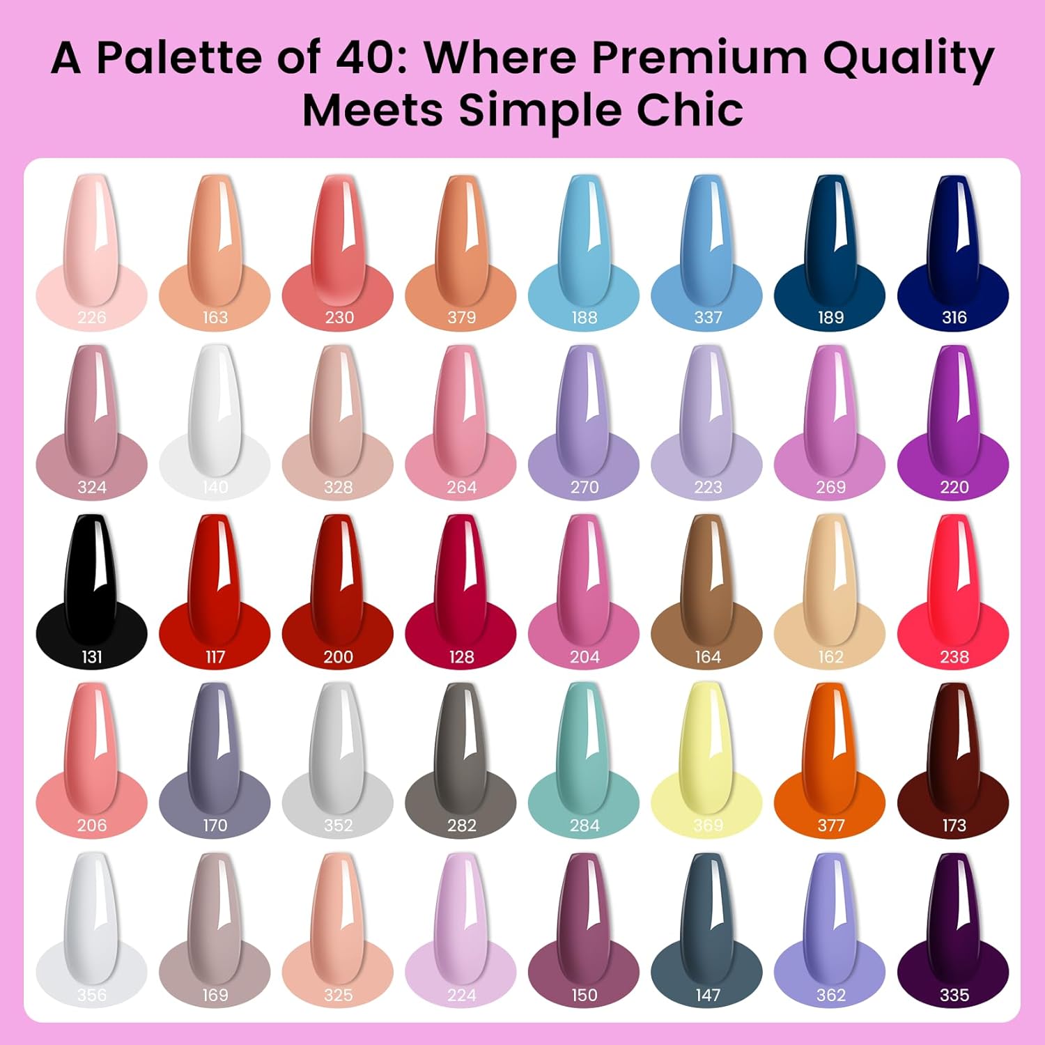 Phoenixy 58Pcs Gel Nail Polish Kit with UV Light and Nail Drill, 40 Colors Gel Nail Polish 5Pcs Glossy Matte Glitter Gold Silver Top Base Coat Home DIY Nail Kit Art Manicure Gifts for Women & Girls