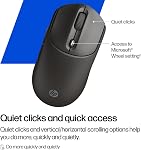HP 400 Quiet Wireless Mouse Dual Bluetooth & 2.4GHz Soft Silicone Quiet Clicks Microsoft Wheel 24-Month Battery 6000 DPI Ambidextrous Eco-Friendly Design Multi-OS Black