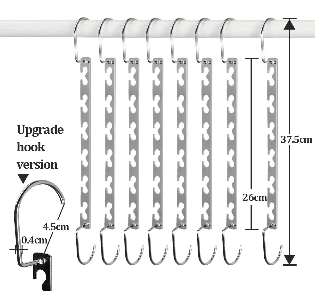 2 Stukken Meerlaagse Kleerhangers, Opvouwbaar, Ruimtebesparend, Multifunctionele Kleerhangers voor Sjaals, Riemen, Badpak, Schouderriemen, Stropdassen, Jurken