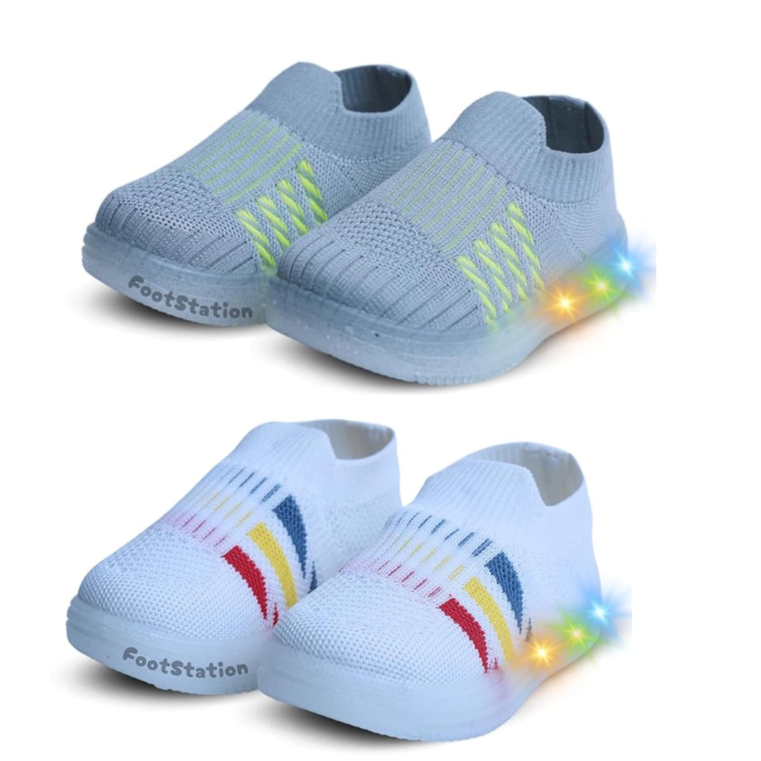 footstation Kids Slip-On LED Light Shoes, Pack of 2 (Combo)-picture-53