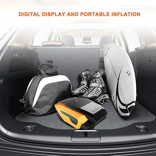 Miniatura 7 de ATJ-1166S Inflador de neumáticos 150PSI Compresor de aire portátil Bomba de neumáticos de 12 V con bomba de aire de luz LED para automóvil