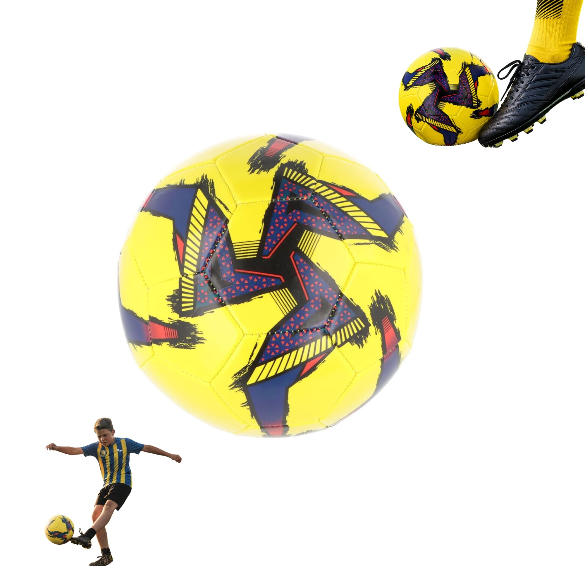 SRV Hub Yellow Size 5 Football, 32 Panel Soccer Ball, Ready to Play, Outdoor Practice Football for Training, School PE, Garden Games & Match Play — image 1