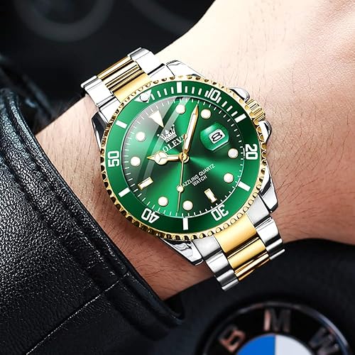 Miniatura 9 de OLEVS Relojes para hombre cronógrafo de acero inoxidable analógico de cuarzo impermeable con fecha y fase lunar relojes de pulsera clásicos
