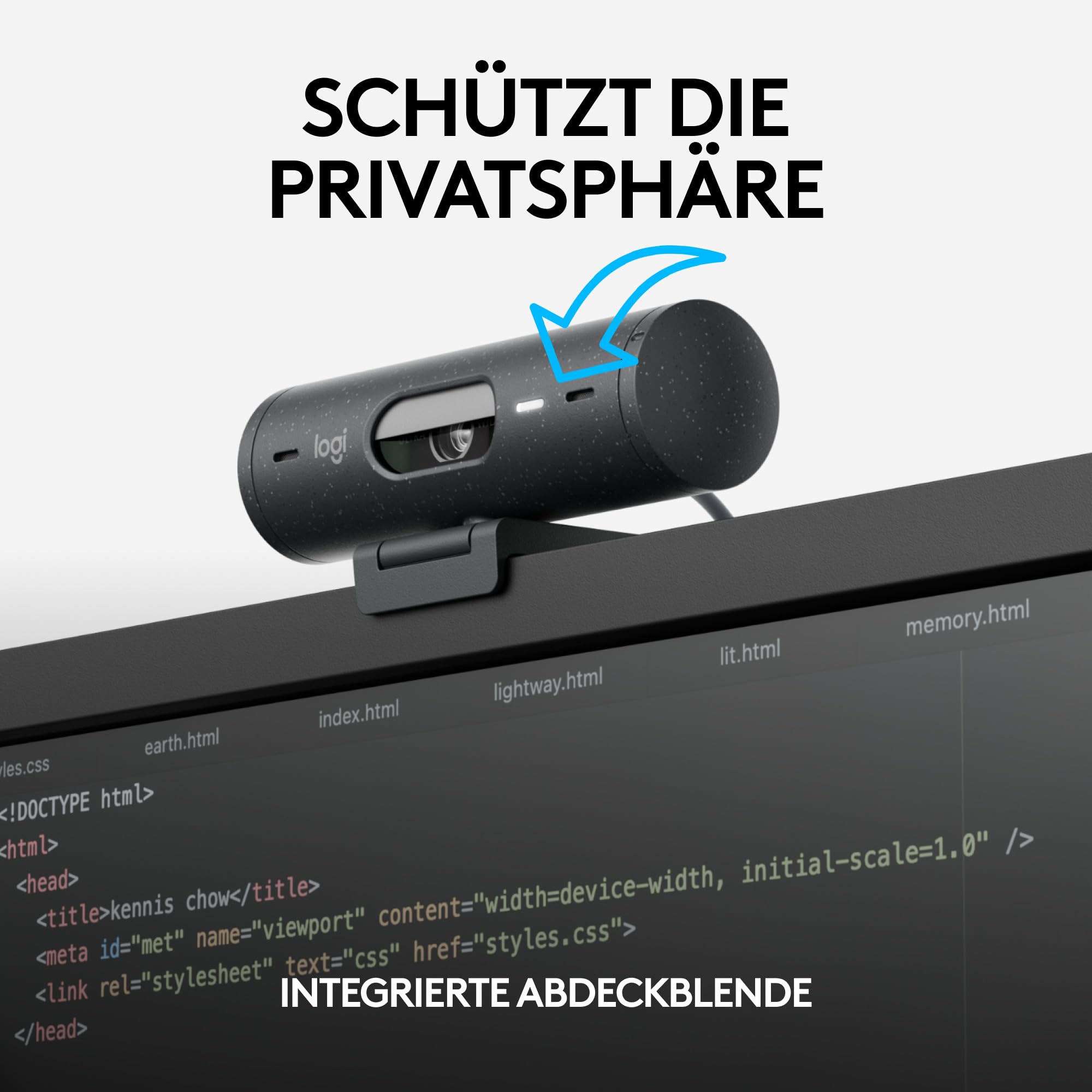 Logitech Brio 505 Full HD-Webcam mit automatischer Belichtungskorrektur | Auto-Framing, Präsentationsmodus, 2 Mikrofone, Geräuschunterdrückung, Abdeckblende, Teams, Meet, Zoom, Graphit