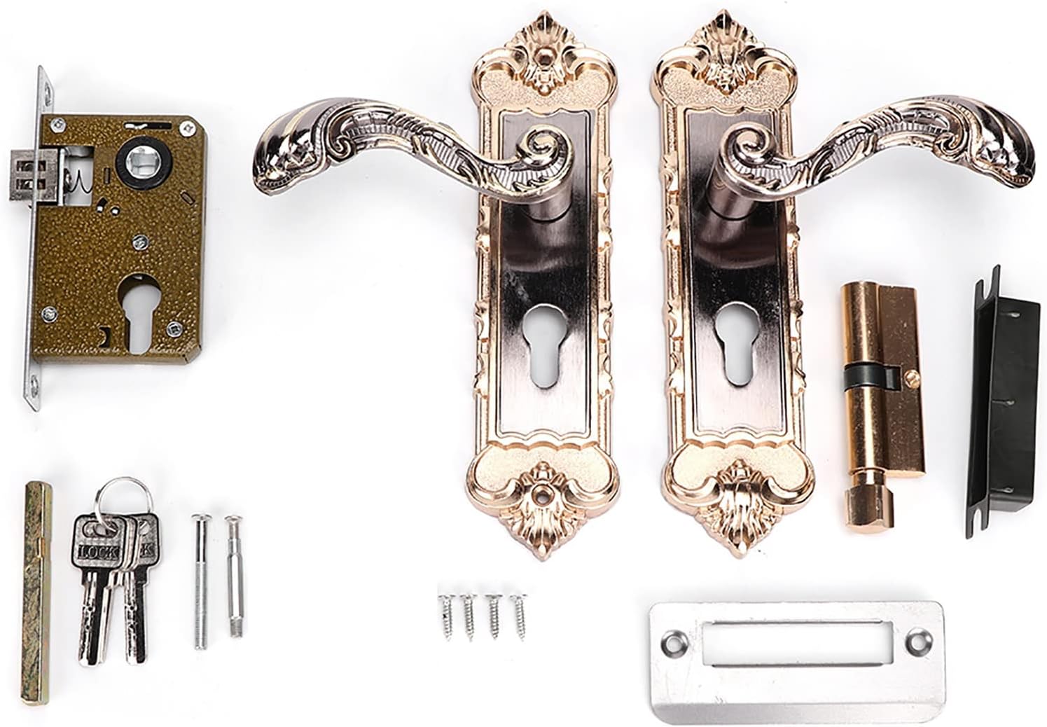 All components of the Ejoyous door lock laid out