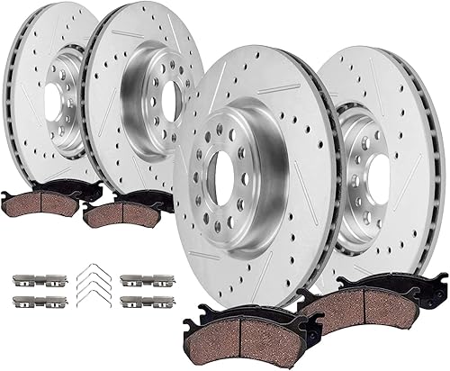Miniatura 24 de Detroit Axle - Kit de Freno para Ford Focus 2000-2004, Pastillas de Freno Delanteras Cerámicas Traseras Semimetálicas 2001 2002 2003 Reemplazo