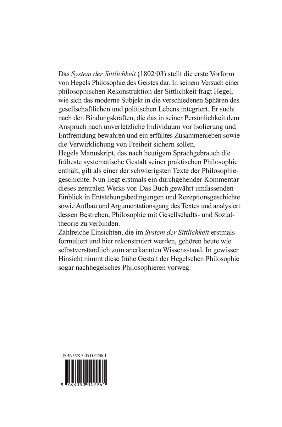 Hegels System der Sittlichkeit: Diss.
