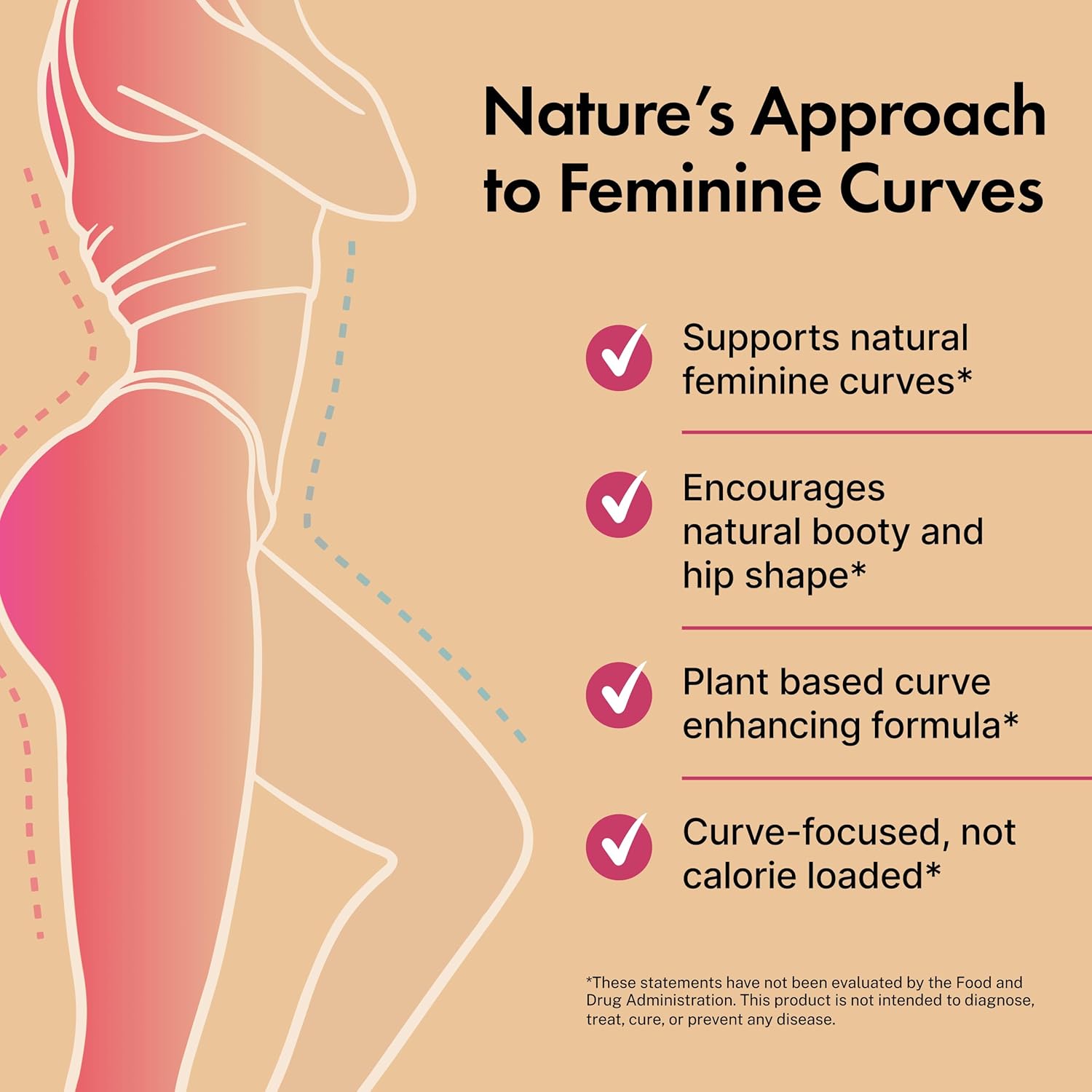 Jadee Curve Weight Gainer for Women – Natural Butt Enhancer Pills with Aguaje, Pueraria Mirifica & Dong Quai | Weight Gain Pills for Big Butt & Hips | Booty Builder & Butt Growth Herbal Formula - Image 3