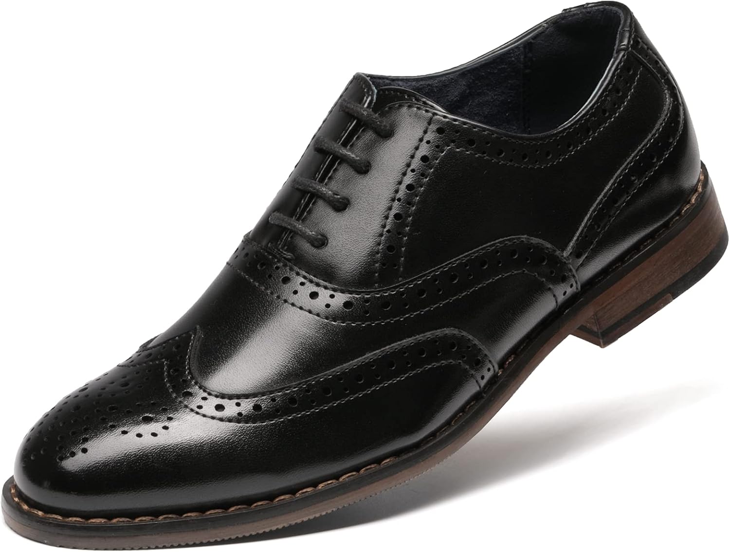 Bruno Marc Boy's Prince-K2 Classic Oxfords Wingtip Dress Shoes 5 Big Kid K2/Black