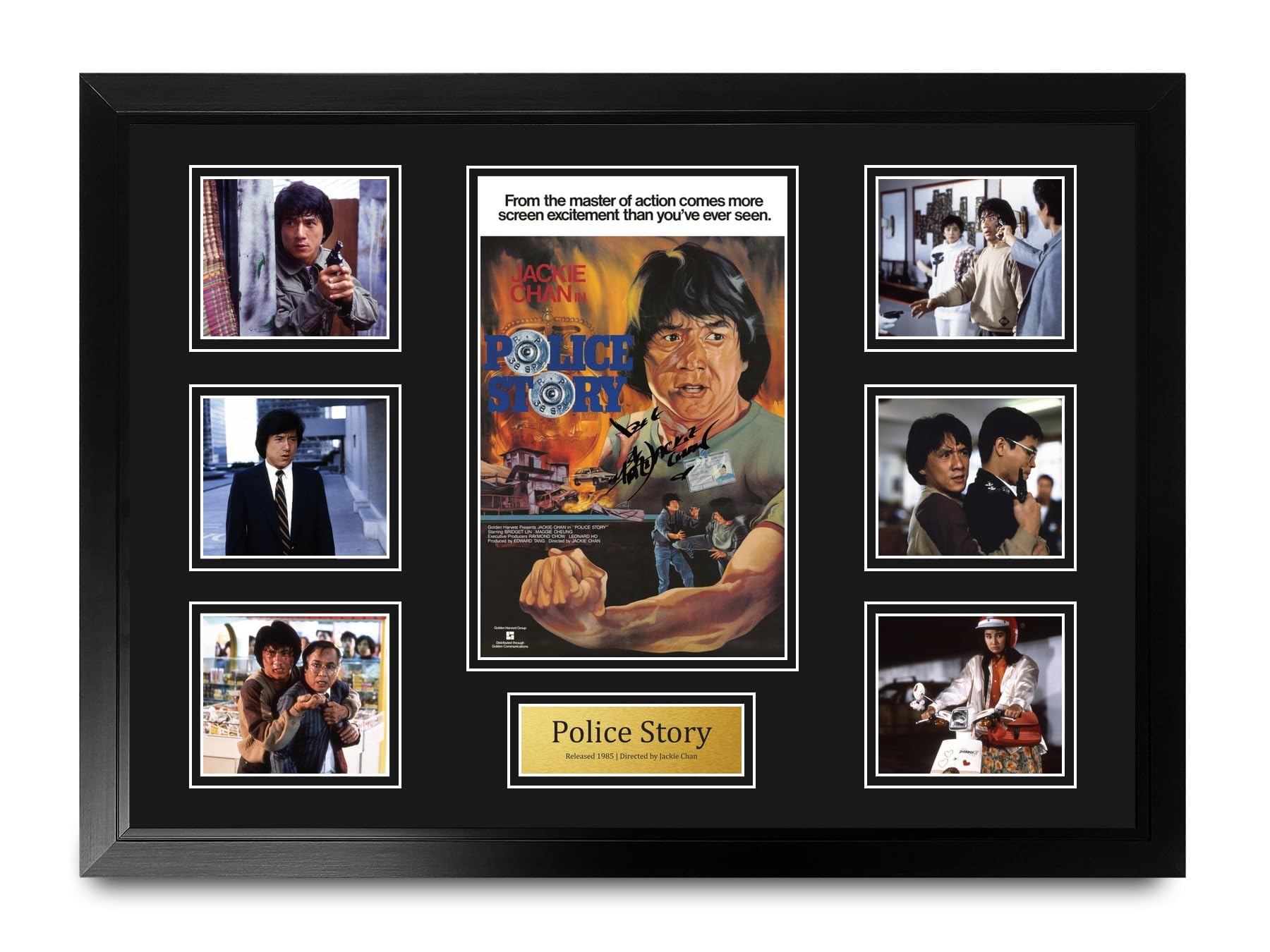 HWC Trading Police Story Podpisany Plakat Filmowy A2 Deluxe w Ramie
