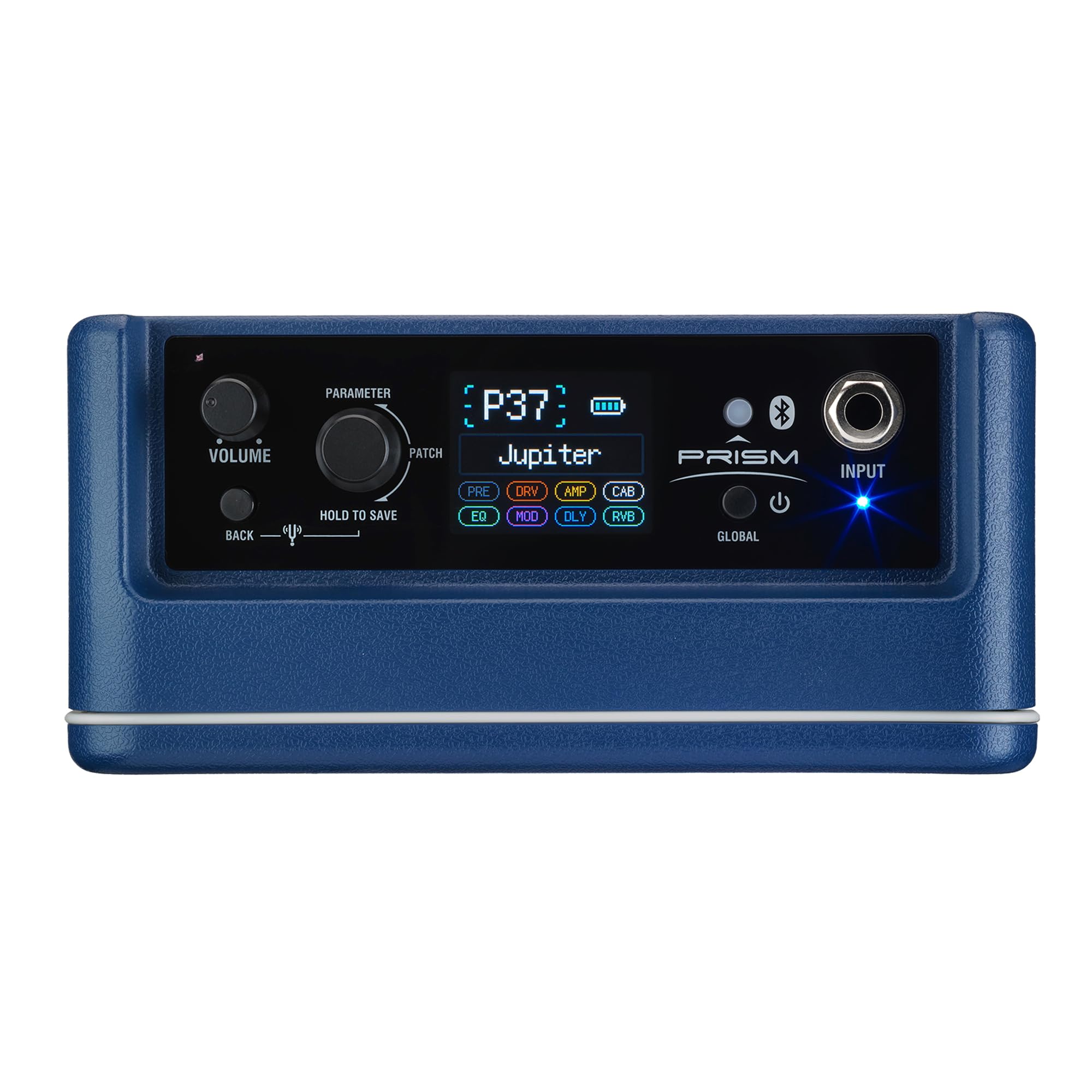Laney Prism MINI Tragbarer Smart-Gitarrenverstärker, App-gesteuerter Übungsverstärker mit 100 Presets, 17 Amp-Modellen, 32 Effekten, integriertem Tuner, Drum Machine, 14 Stunden Akkulaufzeit – Blau