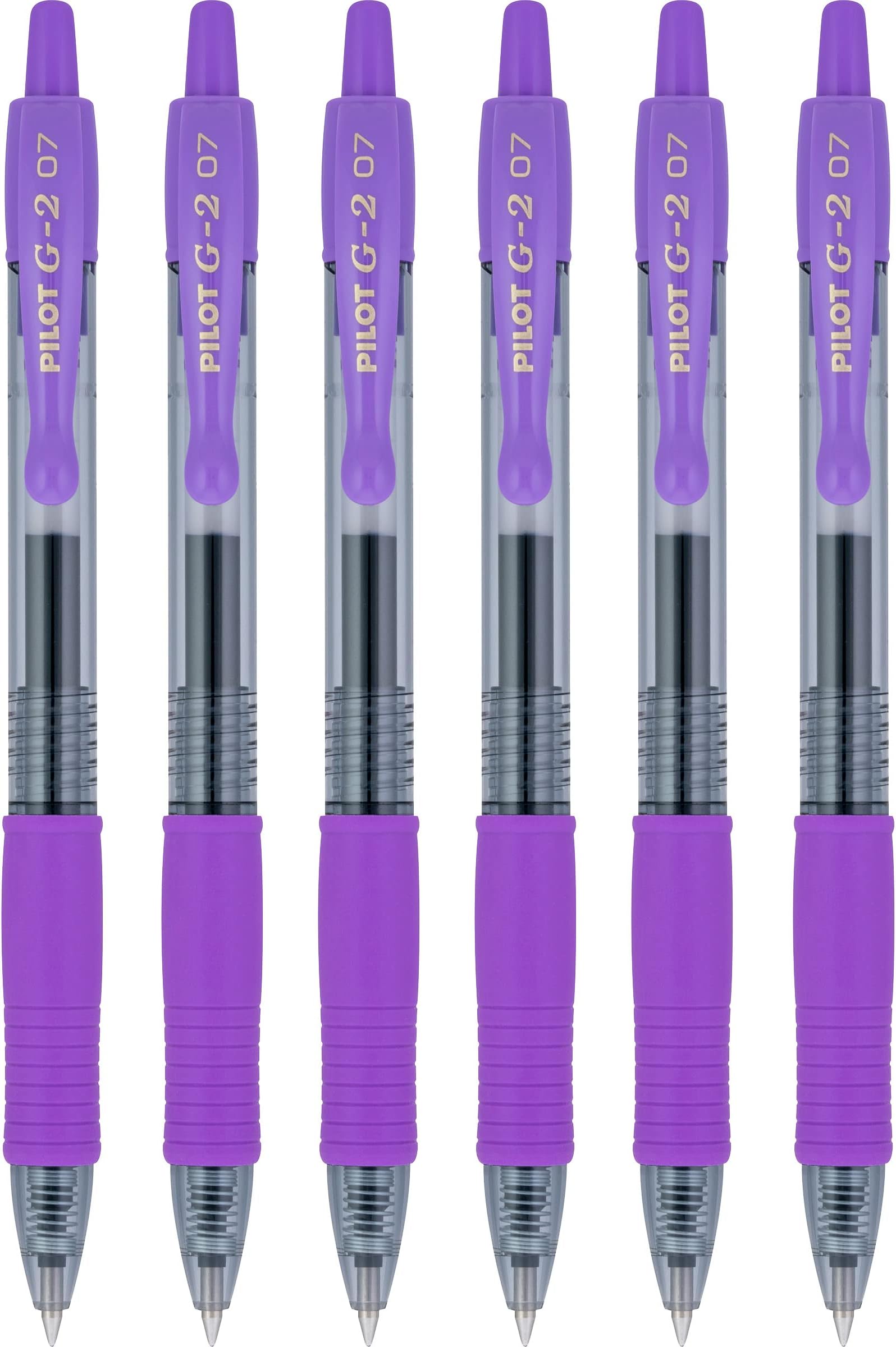 G2 Retractable Rollerball Gel Pens, Fine Point, 0.7mm, Purple Ink, 6 Count