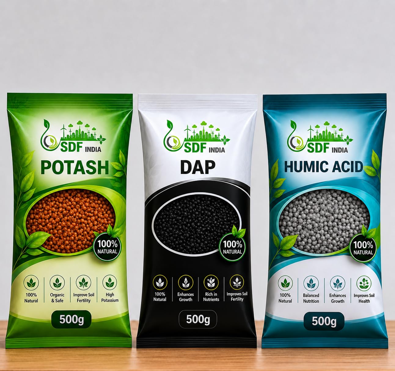 SDF India Plant Nutrition Combo Pack | Potash + DAP + Humic Acid Granules 500g Each | Complete Plant Fertilizer Kit for Healthy Growth, Flowering, Fruiting & Soil Fertility |-image-28