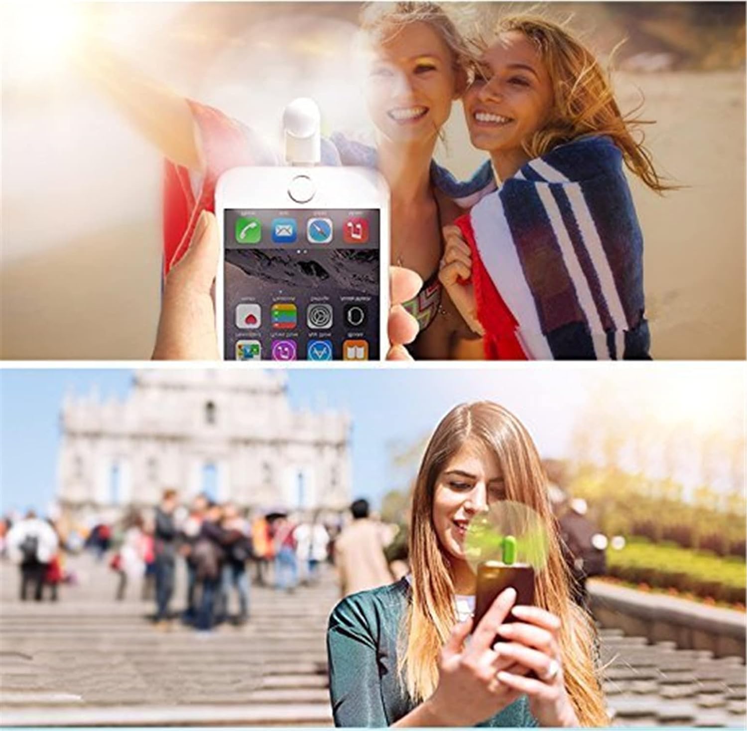 YTMYAN Phone Fan,Portable Cell Phone fan Compatible for Mini Fan for iPhone 12, iPhone 12 Pro, iPhone 12 Pro Max iPhone XR, XS ,6/6 Plus,7/7 Plus,8/8 Plus, ipad (black2)