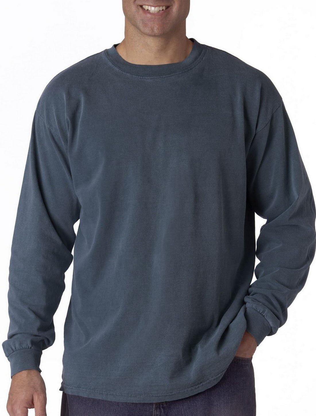 Adult Long Sleeve Tee, Style 6014 (X-Large, Denim)