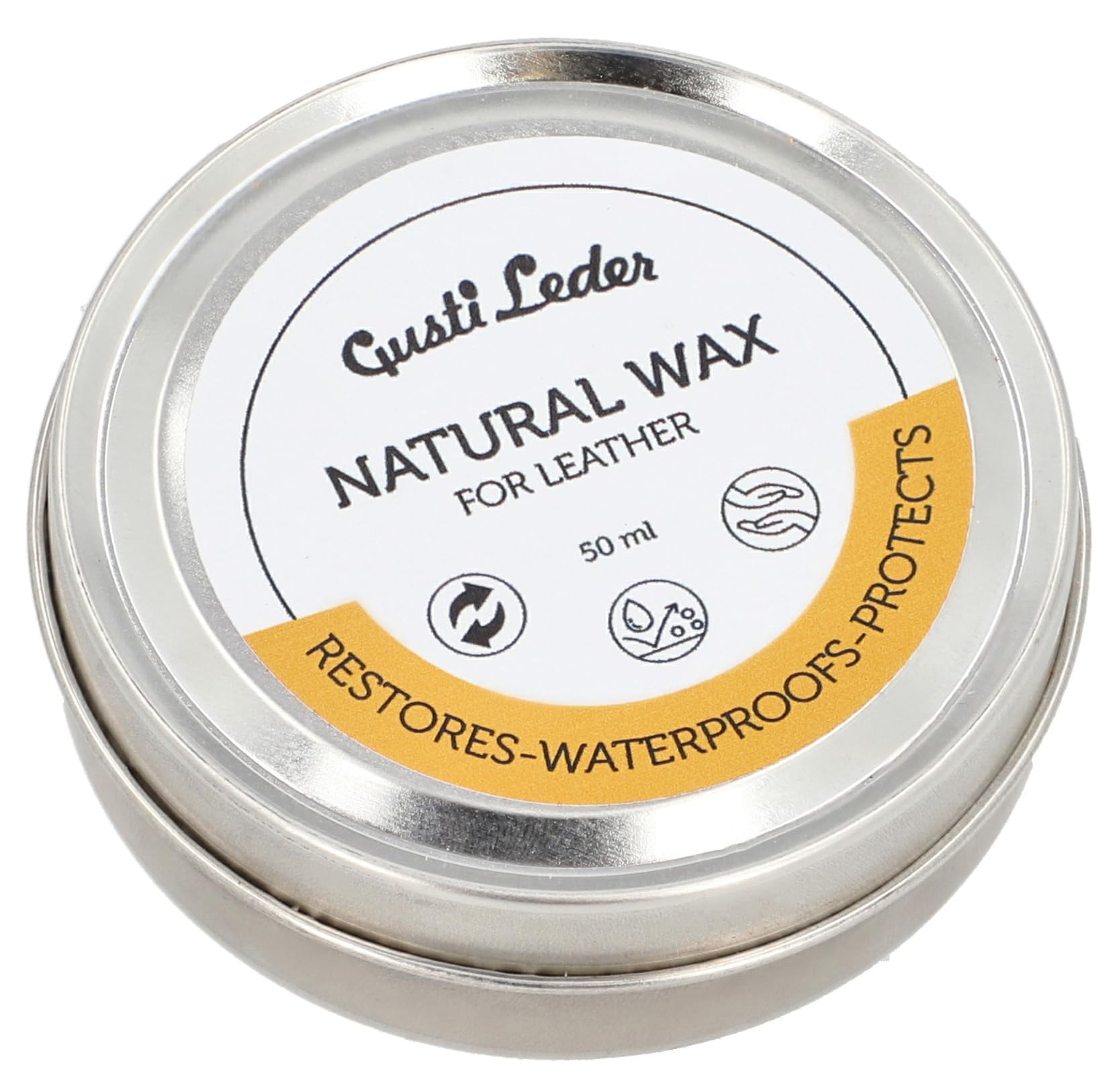 Gusti Leder Natural Wax - Cera de abejas para el cuidado del cuero para sofá, bolsos, zapatos y coche - grasa para cuero para brillo, protección y suavidad