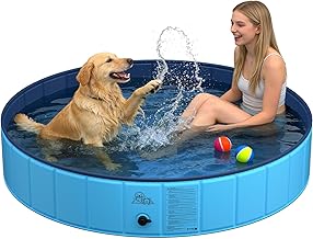 KYG Dog Pool 160 x 30 cm for All Sizes, Foldable, Stable and Non-Slip with Easy Emptying