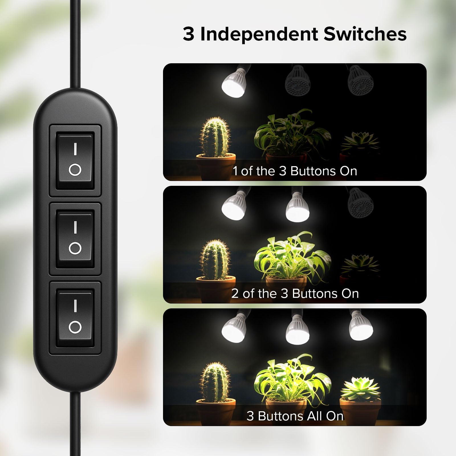 SANSI 90W LED Pflanzenlampe mit verstellbarem Stativständer, 700W Äquivalent Vollspektrum Grow Lampe für Zimmerpflanzen, 360° Schwanenhals mit 3 Ersatzbaren E27 30W Pflanzenlicht für Pflanzenwachstum