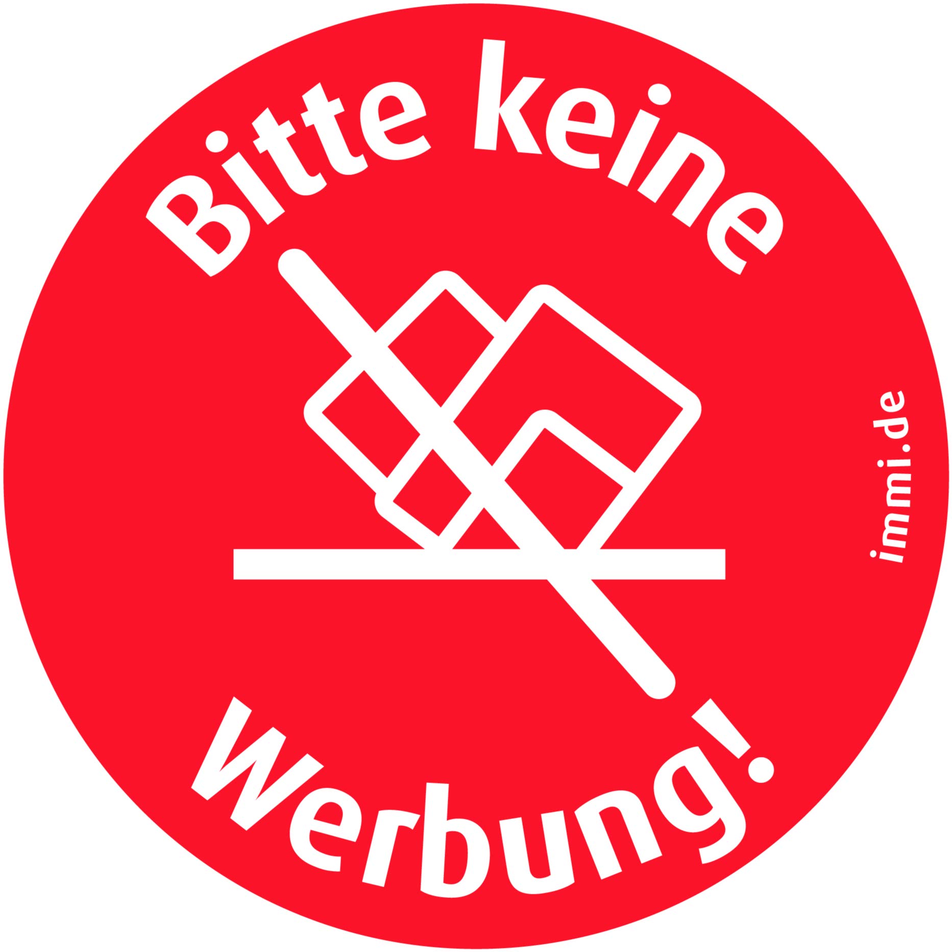immi 4St. Sehr große wiederablösbare Bitte Keine Werbung Aufkleber 95mm f.Urlaub
