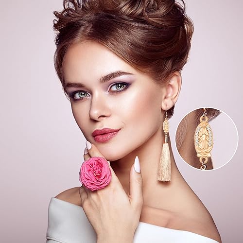 Miniatura 6 de 30 diamantes de imitación de cruz religiosa Virgen María, colgantes de cruz de aleación, diamantes de imitación con rosario con caja para hacer