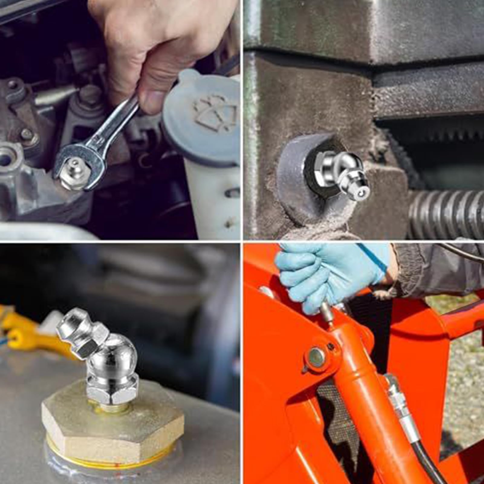 Surtido de pezones de grasa - 270 piezas Fitting Surtido | Accesorios lubricantes mecánicos Herramientas de mantenimiento para automóviles Camiones Maquinaria agrícola Ciclismo