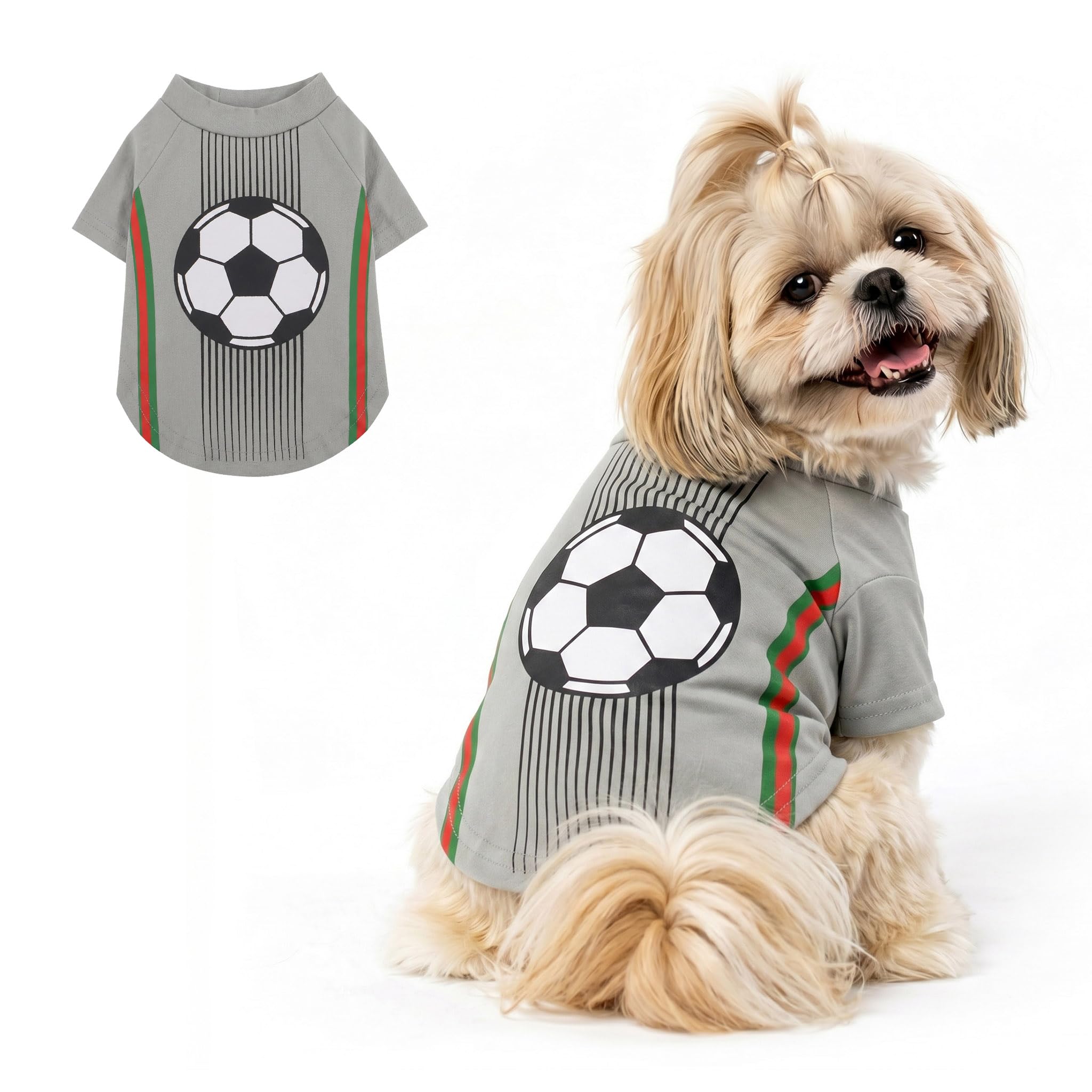 Ranphy Quick-Dry Football Shirt for Small and Medium Dogs, Grey, XXL