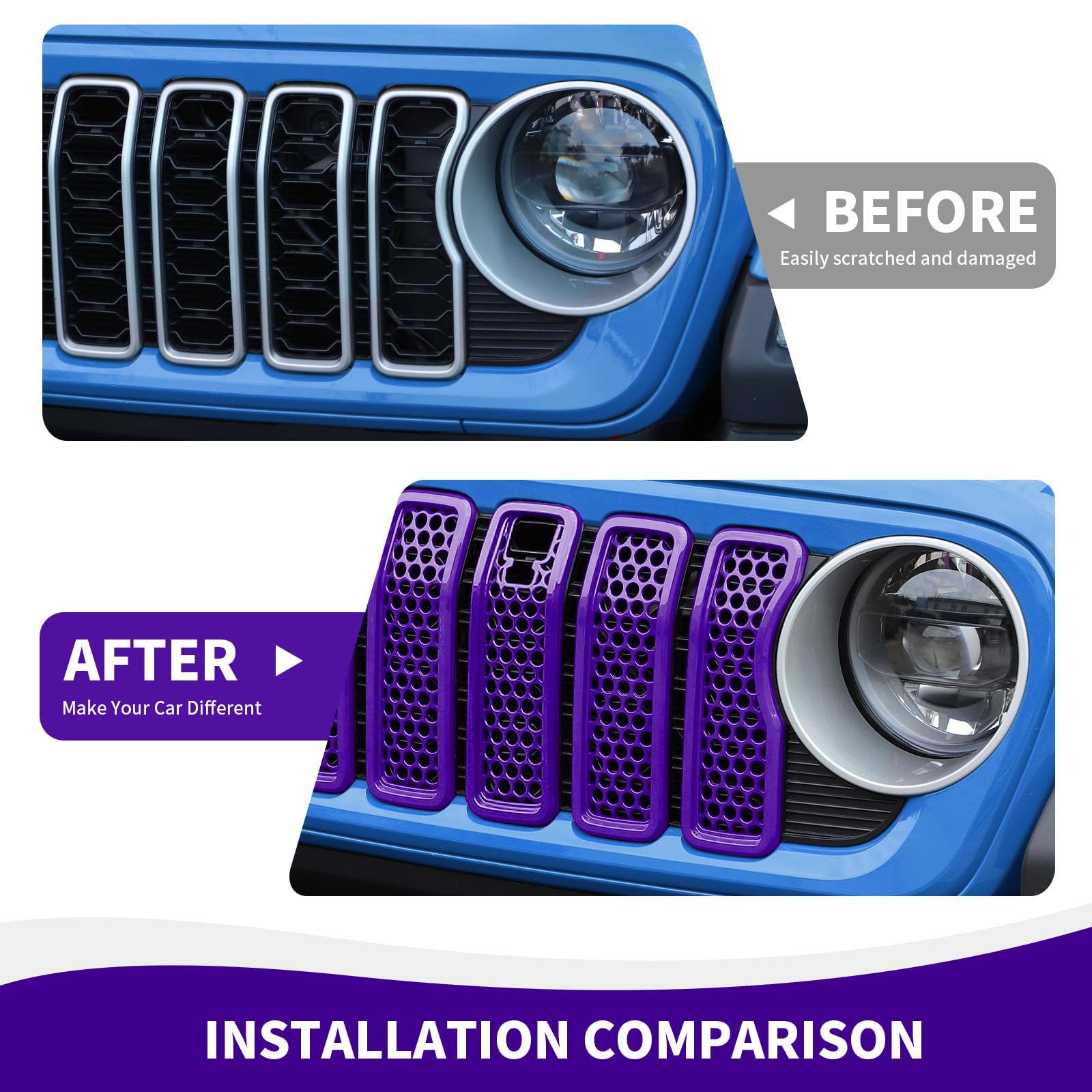 Amazon.co.jp: RAZPOY JL グリルインサート、7個 フロント