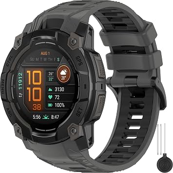 Compatible Garmin Instinct 3 Silicone Band, 2 Colors, Exercise Type, Lightweight, Soft Belt, Breathable, Waterproof, Sweatproof, Outdoor, Sports Loop, Unisex, Flexible, Garmin Instinct 3, 45mm/50mm