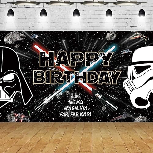 Telón de fondo de galaxia de estrella de 5 x 3 pies para decoraciones de fiesta de cumpleaños, Universo Wars, decoración de fiesta de galaxia,