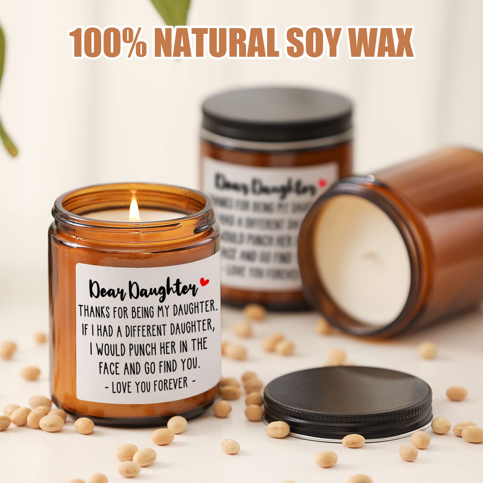 ASSIMGER Lavender & Eucalyptus Scented Candle - Funny Daughter Gift for Birthday, Christmas, Graduation, Mother's Day & Wedding