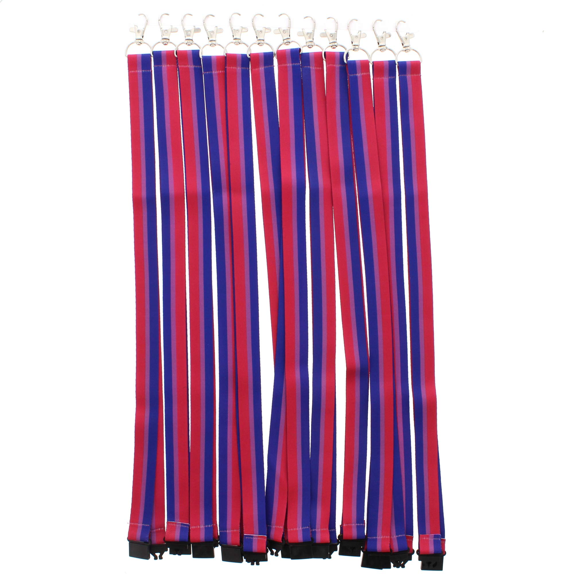 Zac's Alter Ego Pack of 12 Bisexual Lanyards with Safety Break Away Clip and Metal Hook Clip