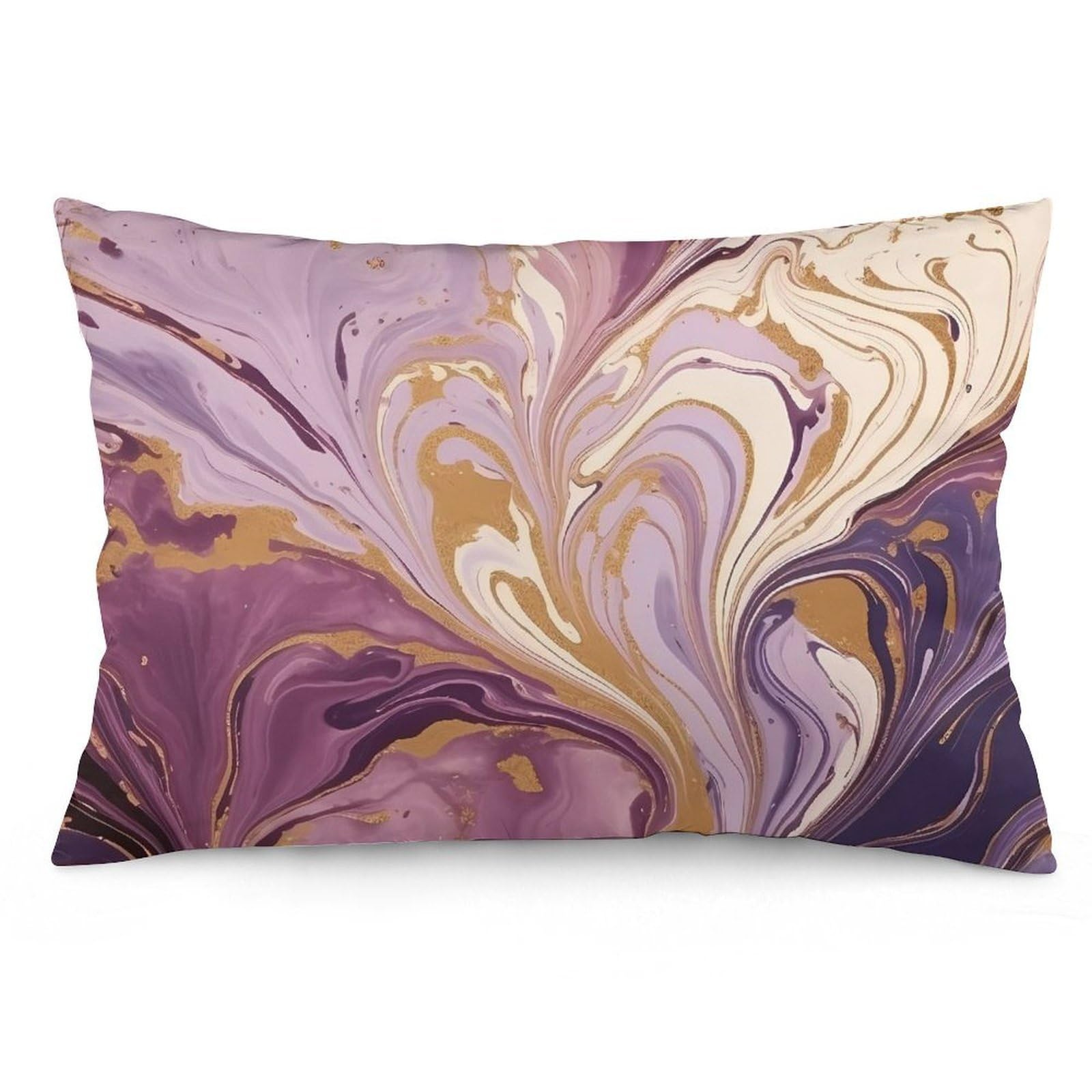 NTVOWPZO 2 Pack Decoration Throw Pillow Covers 12 "x20 Pillowcases Covers Purple and Gold Marble Pillowcases Modern Farmhouse Home Decor Sofa Cushions Covers for Couch Bed Living Room