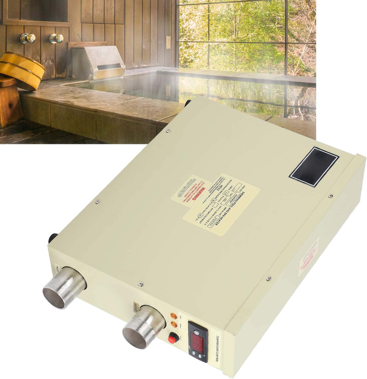 Hozee 5.5KW 220V Electric Pool Water Heater Water Heater Thermostat For Above Ground Inground Pool SPA Hot Tub Portable Pool Heater Electric Thermostat Heater Pump Swimming Pool Thermostat SPA Bath