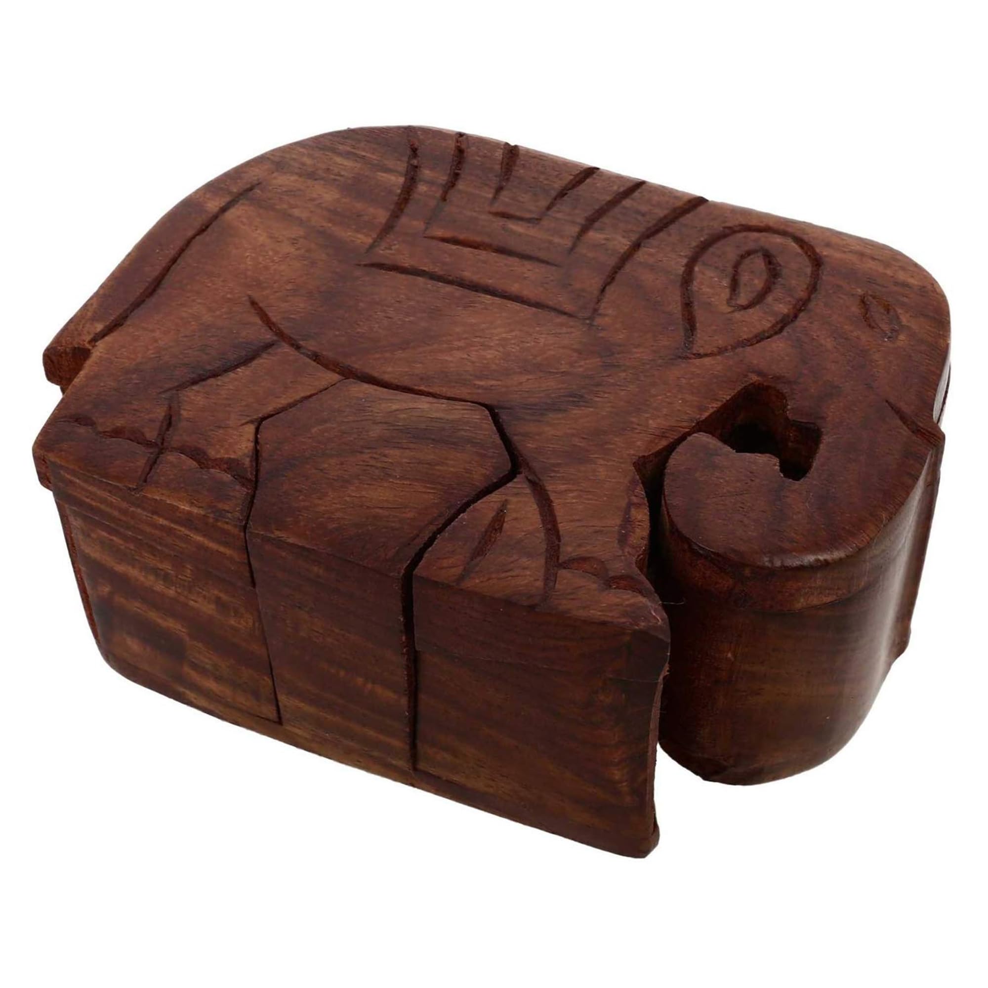 THE Unltd India Wooden Game Puzzle Box, Handmade 3D Brain Teaser Stacking Game Made Wood and Polished, Elephant Shaped Mystery Box Toy for Vacation, Home Decor and Christmas Gift (Brown) (B0D7QBT3CW) Amazon Price History, Amazon Price Tracker