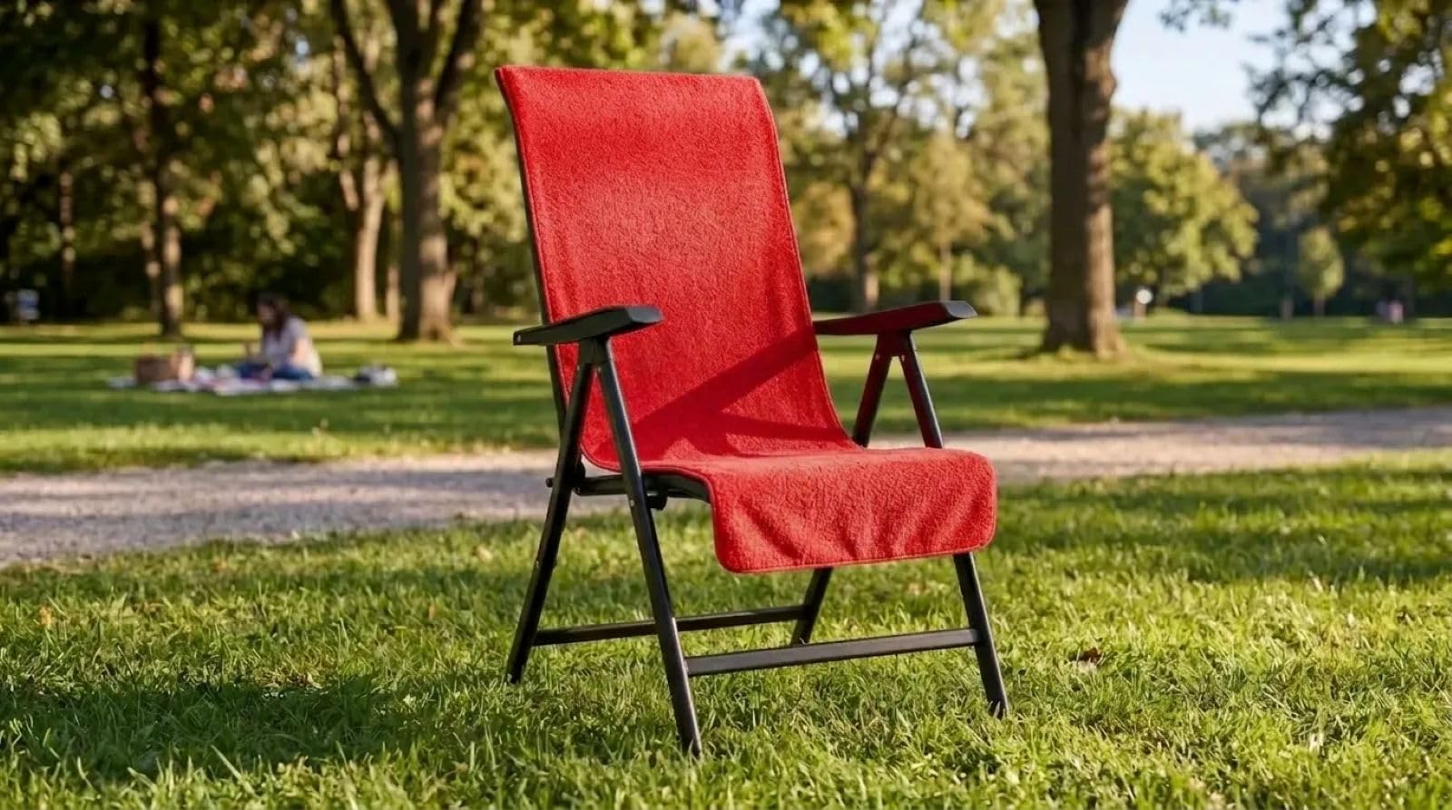 KobeHome%100 PAMUK SANDALYE KILIFI KIRMIZI 60X130 CM