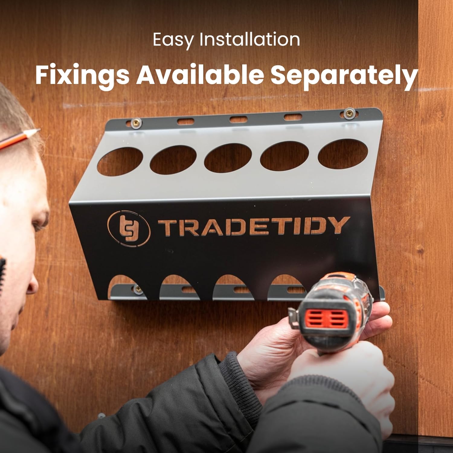 Support Mural Pour Tubes De Silicone/calfeutrage - 6 Emplacements, Acier Revêtu, Dimensions 40,5x8,5x9 Cm, Avec Vis Incluses