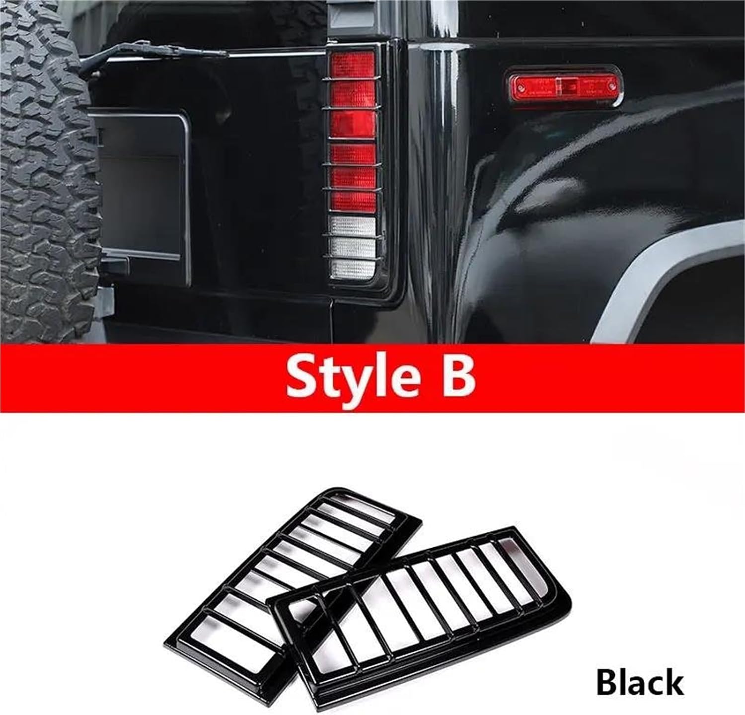 Car Rear Light Cover Trims for Hummer for H2 2003-2009 ABS Matt Black Car Taillight Protective Cover Trim Frame Sticker Accessories Taillight Guard Cover