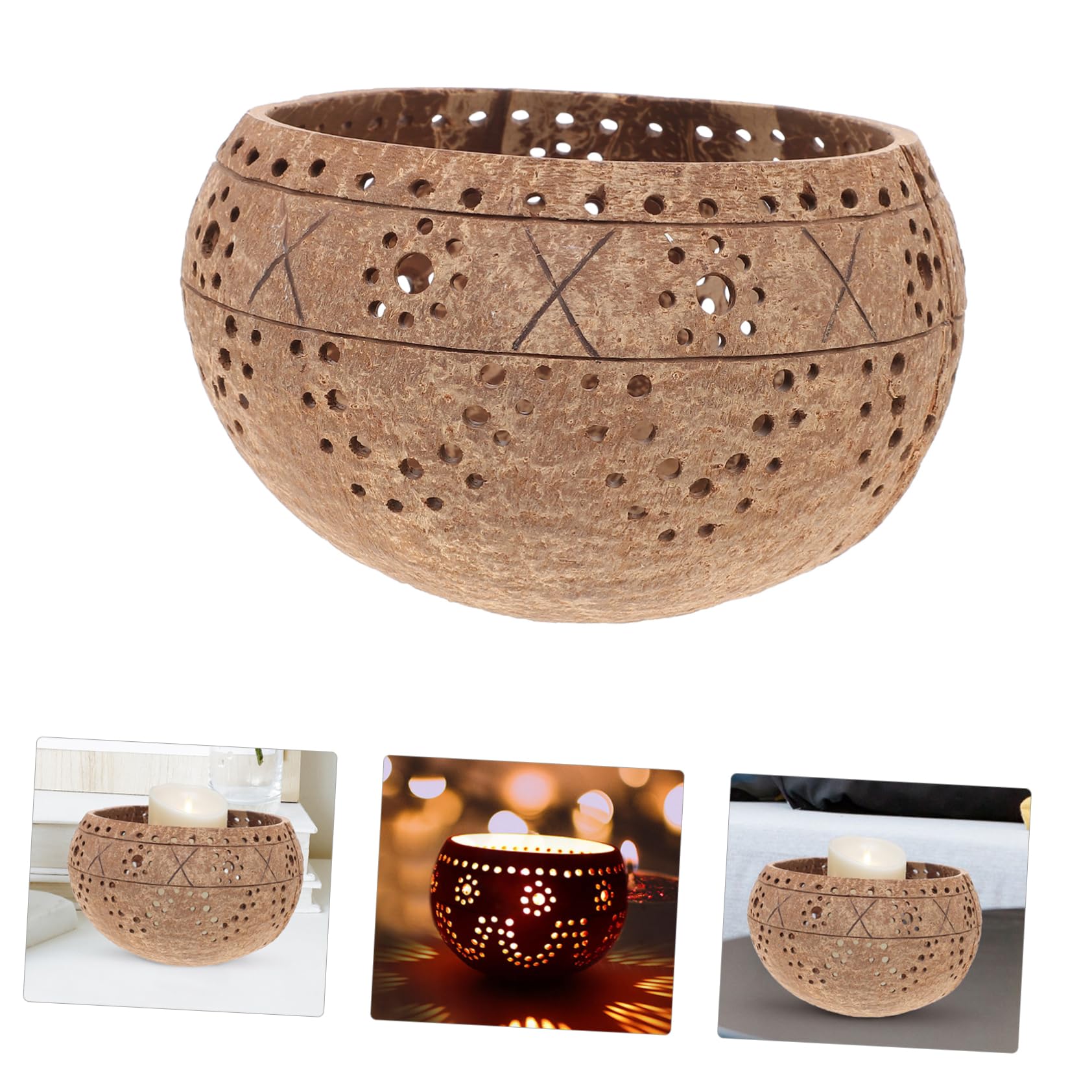 GOOHOCHY Coconut Shell Bowl Scented Candle Candle Can Jar Ornament for Birthday Anniversary Decor